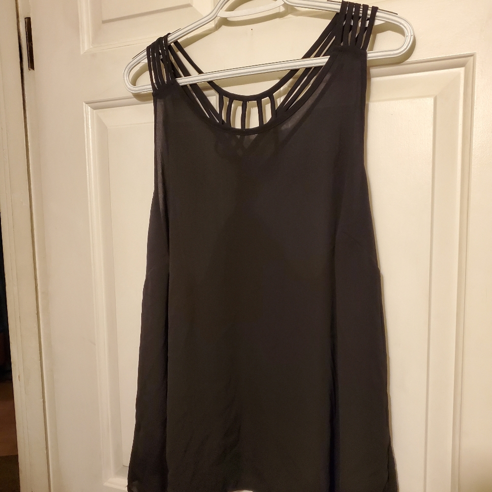 Black strappy tank top